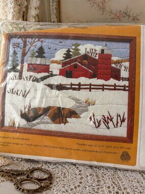 Vintage Creative Circle “Winter Splendor” Needlepoint Kit Russell Bushée Persian